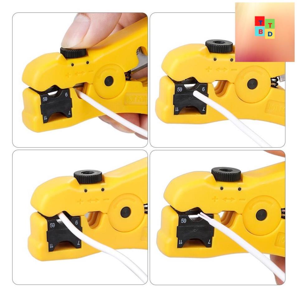 Dụng cụ cắt tách tuốt vỏ cáp đồng trục đa năng (dao cắt cáp đồng trục, điện thoại, cáp mạng)
