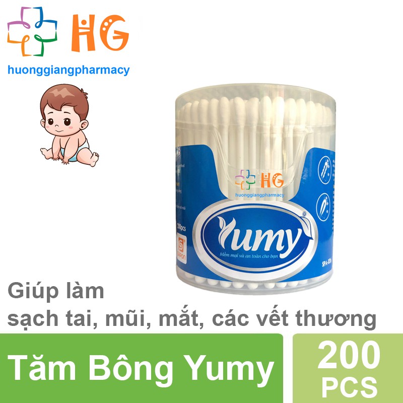 Tăm bông Yumy người lớn (Lọ 200 que)