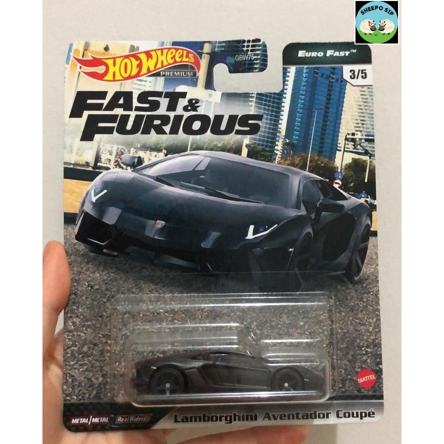 Hot Wheels Mô Hình Xe Hơi Lamborghini Aventador Coupe Fast Furious Ed Euro Fast + Bubble Wrap Collection Ori