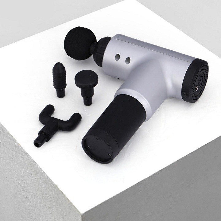 Súng Massage Gun 4 Đầu 6 Chế Độ Công Nghệ Châu Âu