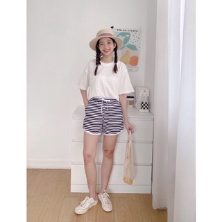 Quần short lưng thun sọc đen