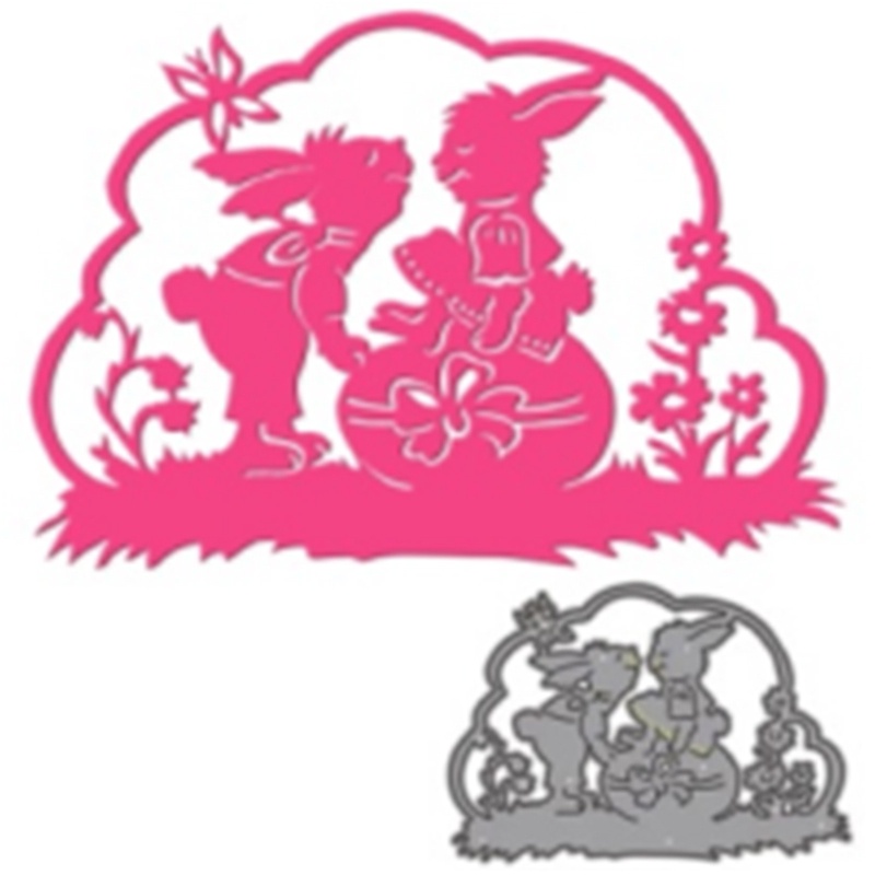 Khuôn Cắt Giấy Kim Loại Hình Thỏ Phục Sinh Xinh Xắn