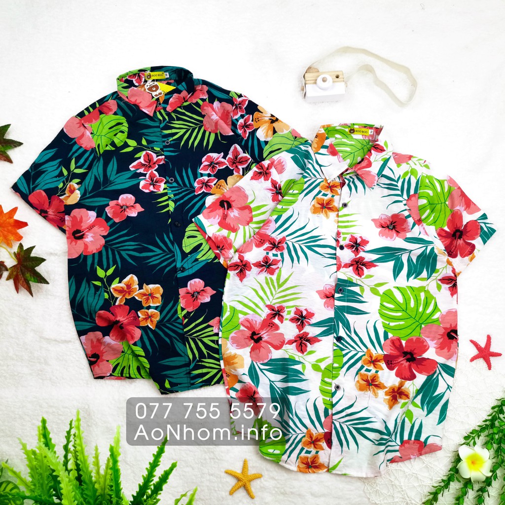 Áo Sơ Mi Đi Biển Vải Mềm Mát Có Đủ Size ★ Hoa dăm bụt | BigBuy360 - bigbuy360.vn