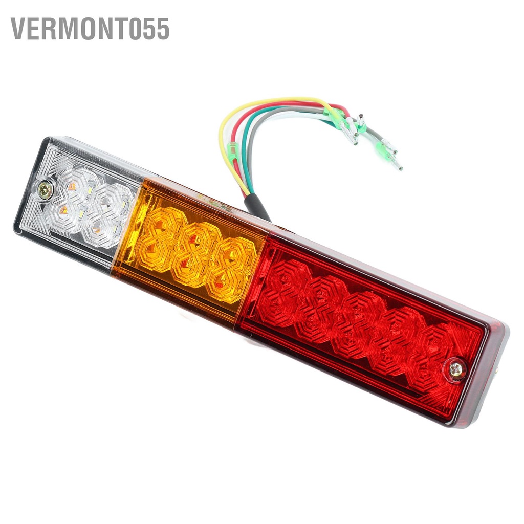 Vermont055 Ghép nối 12V 20LEDs Đèn hậu xe moóc hình chữ nhật đánh dấu phía sau không thấm nước cho RV Truck Camper