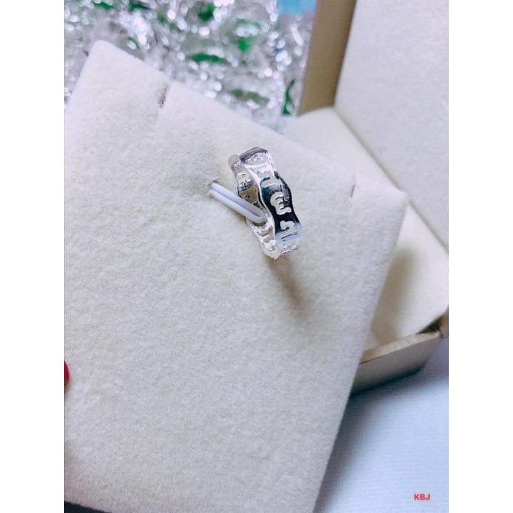 Nhẫn chú chữ phạn bình an bạc ta