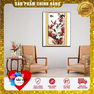 Giảm giá - mẫu tranh thêu tứ quý dlh-222842- kích thước: 41×85