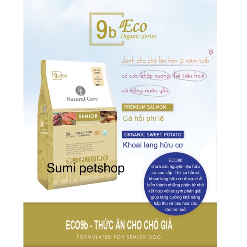 1kg Thức ăn hữu cơ Natural core cho chó già vị cá hồi