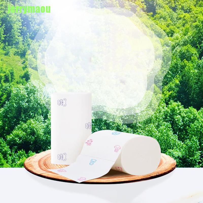 [Hàng mới về] Cuộn giấy vệ sinh màu trắng mềm mại in họa tiết 5 lớp