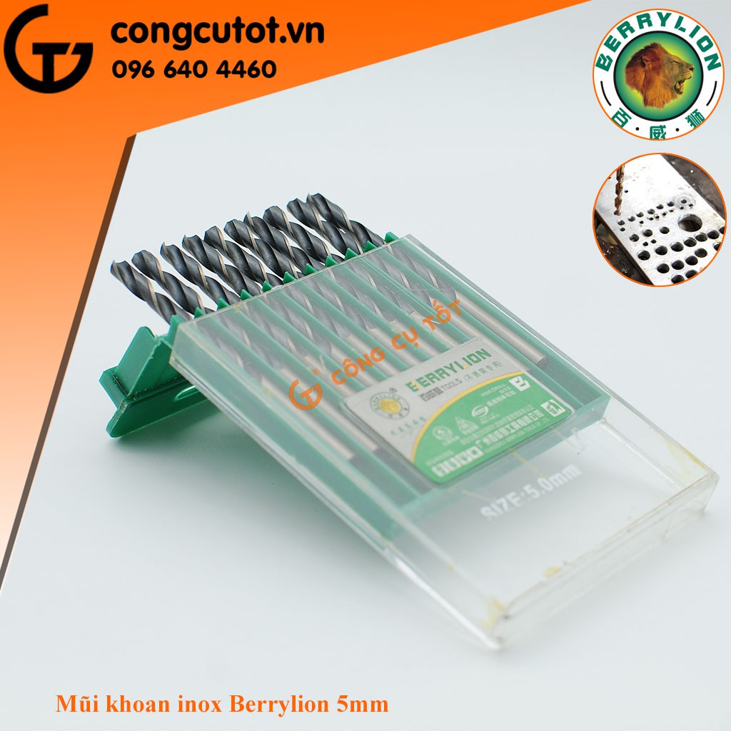 MŨI KHOAN INOX 5MM BERRYLION 041501050