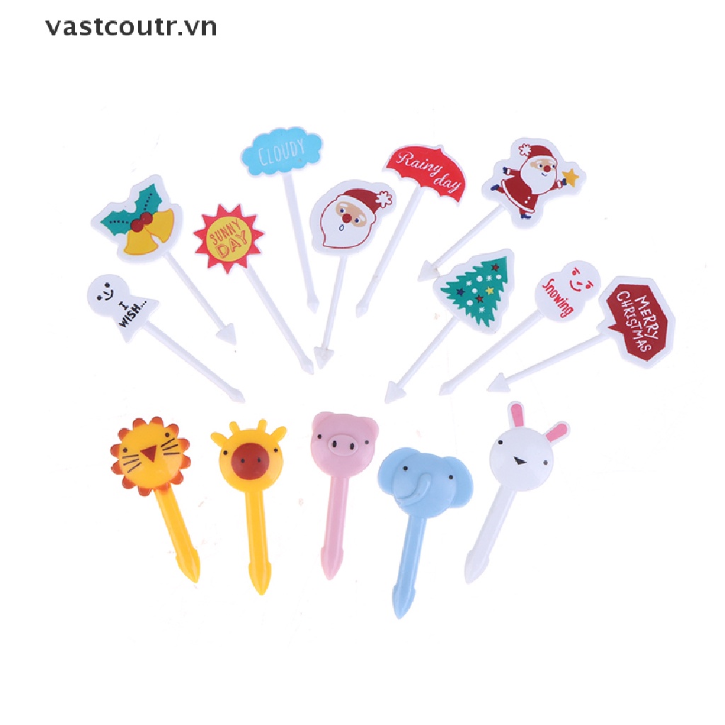 Nĩa Ăn Trái Cây Bằng Nhựa Cấp Thực Phẩm Hình Động Vật Hoạt Hình Mini Cho Trẻ Em VN