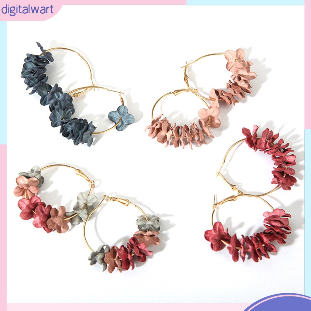 Dg✌❤ Bông Tai Kim Loại Hình Tròn Lớn Thanh Lịch Dành Cho Nữ