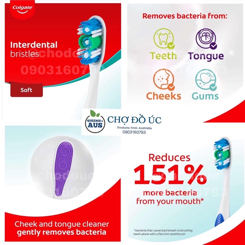 Bộ đôi Bàn chải COLGATE 360 Whole Mouth Clean Value Pack - nhập Úc