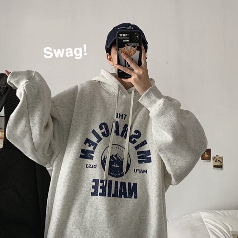 Áo Hoodie Misraclen Nam Nữ UNISEX Phong Cách Hàn Quốc ba màu xanh - đen - xám HD09