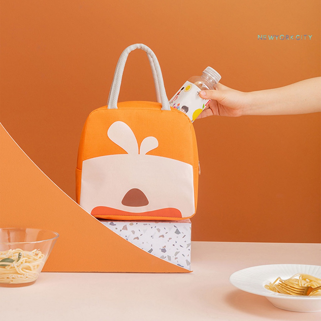 Túi Đựng Cơm Trưa NYC Bằng Vải Canvas Cách Nhiệt Chống Nước Chống Bụi Sức Chứa Lớn