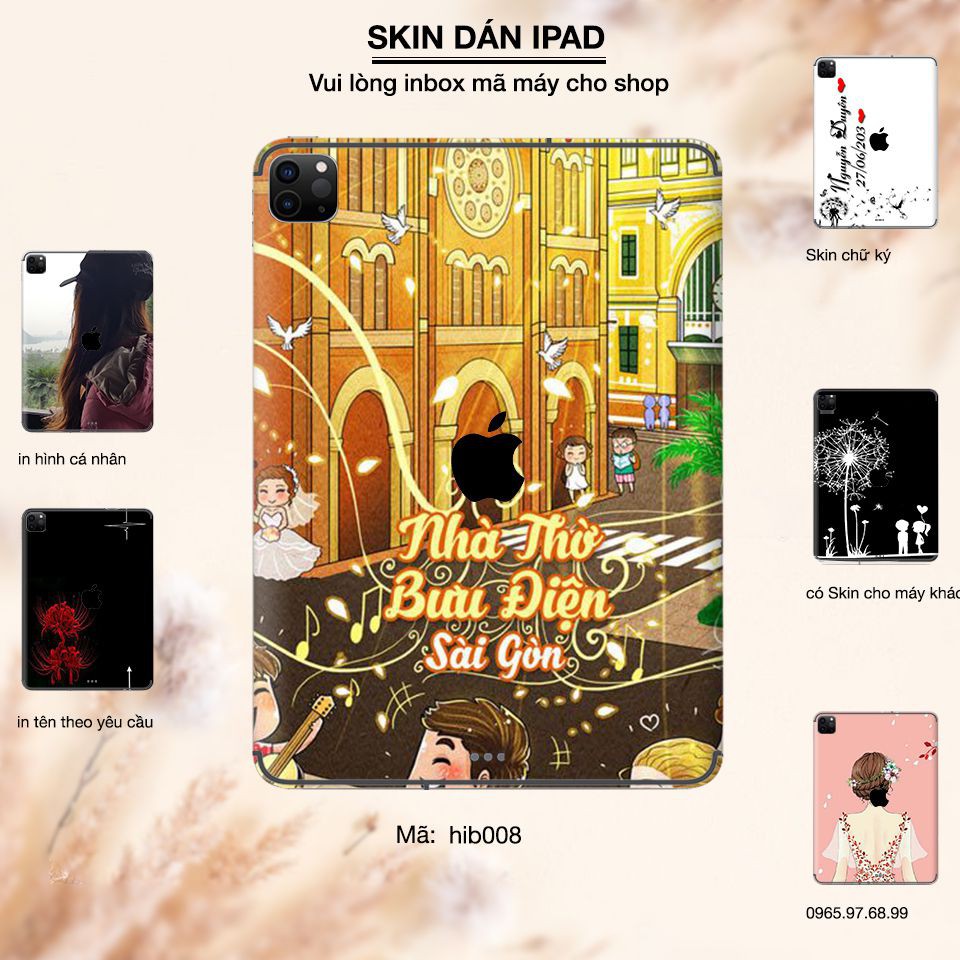 Skin dán iPad in hình Nhà Thờ Bưu Điện Sài Gòn - Chib008 (inbox mã máy cho Shop)