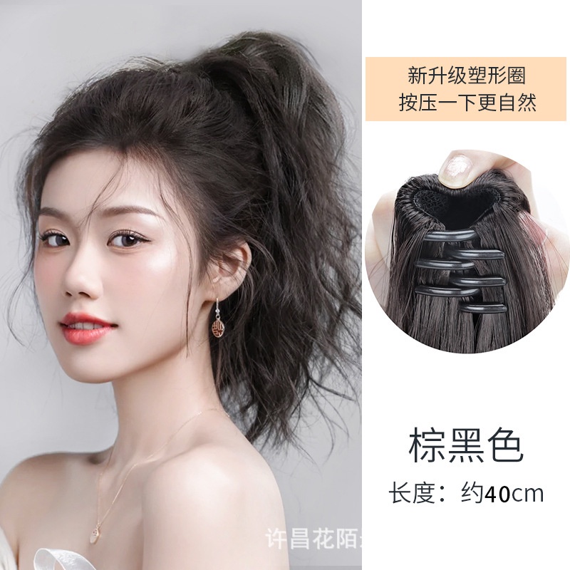 Tóc Giả Ngắn Xoăn Tự Nhiên Không Đường May Phong Cách Hàn Quốc Cho Nữ