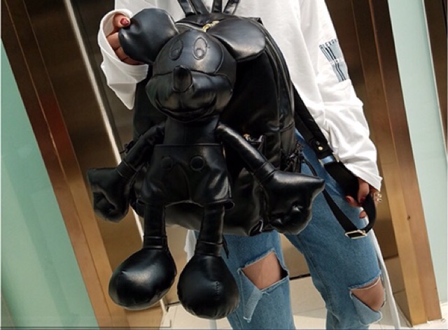 Balo da chuột Mickey sành điệu, chất da cao cấp, đựng sách vở thoải mái ạ