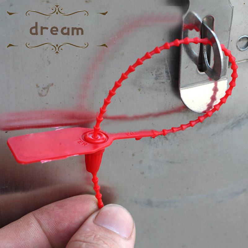 【DREAMLIFE】100 X 25 Cm Plastic Safety Label Pull Cord Tamper-Proof Seal Disposable Lead Signage Cable Tie