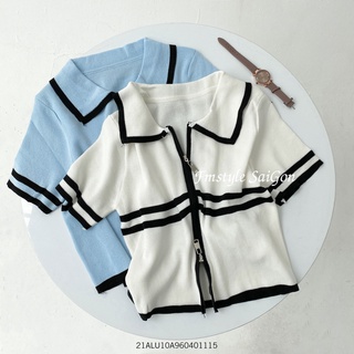 Áo len mỏng day kéo viền màu thu đông ulzzang hàn quốc VM Shop 21ALU10A960401