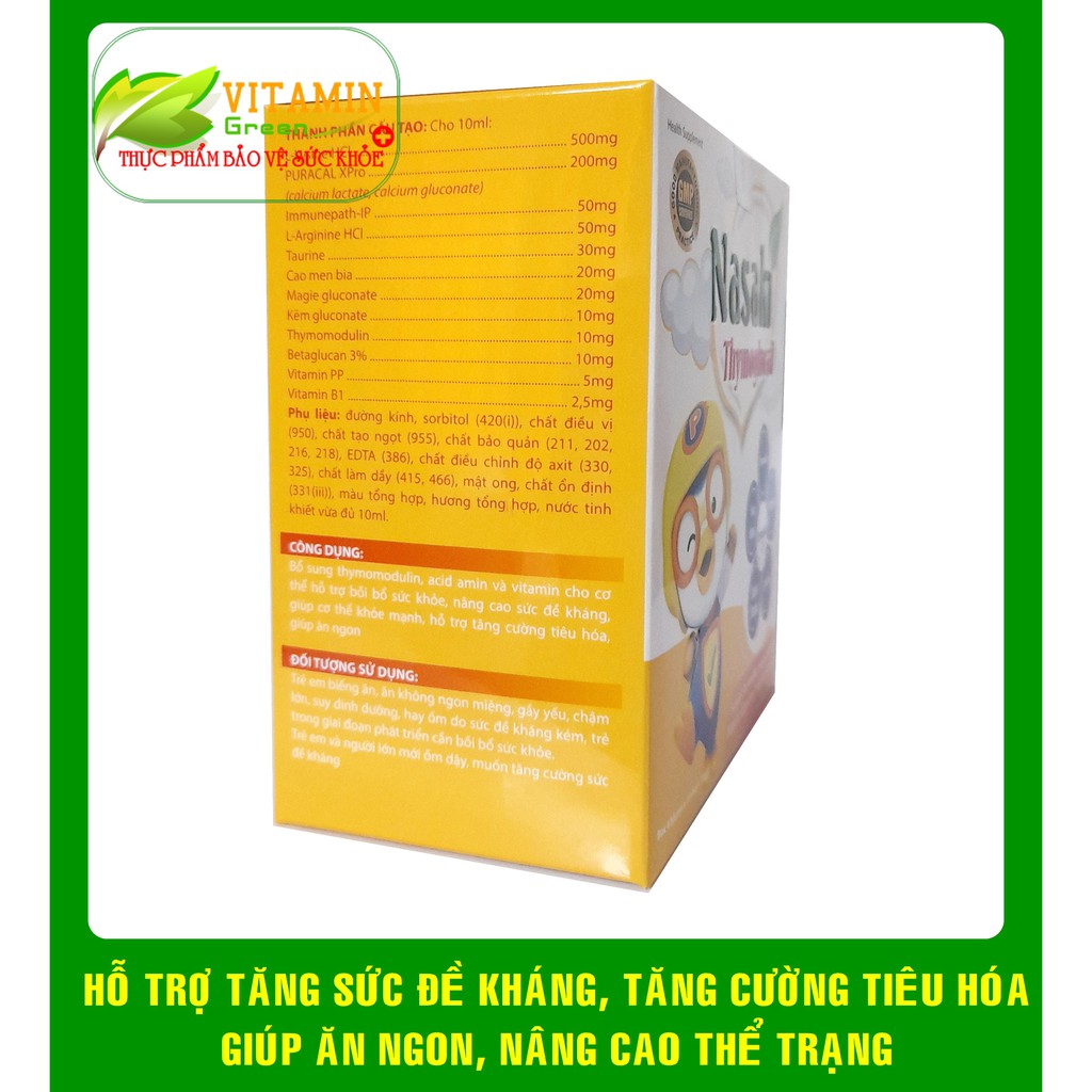  Tăng đề kháng cho bé NASAKI Thymoglucal - Tăng cường miễn dịch, bé hết ốm vặt