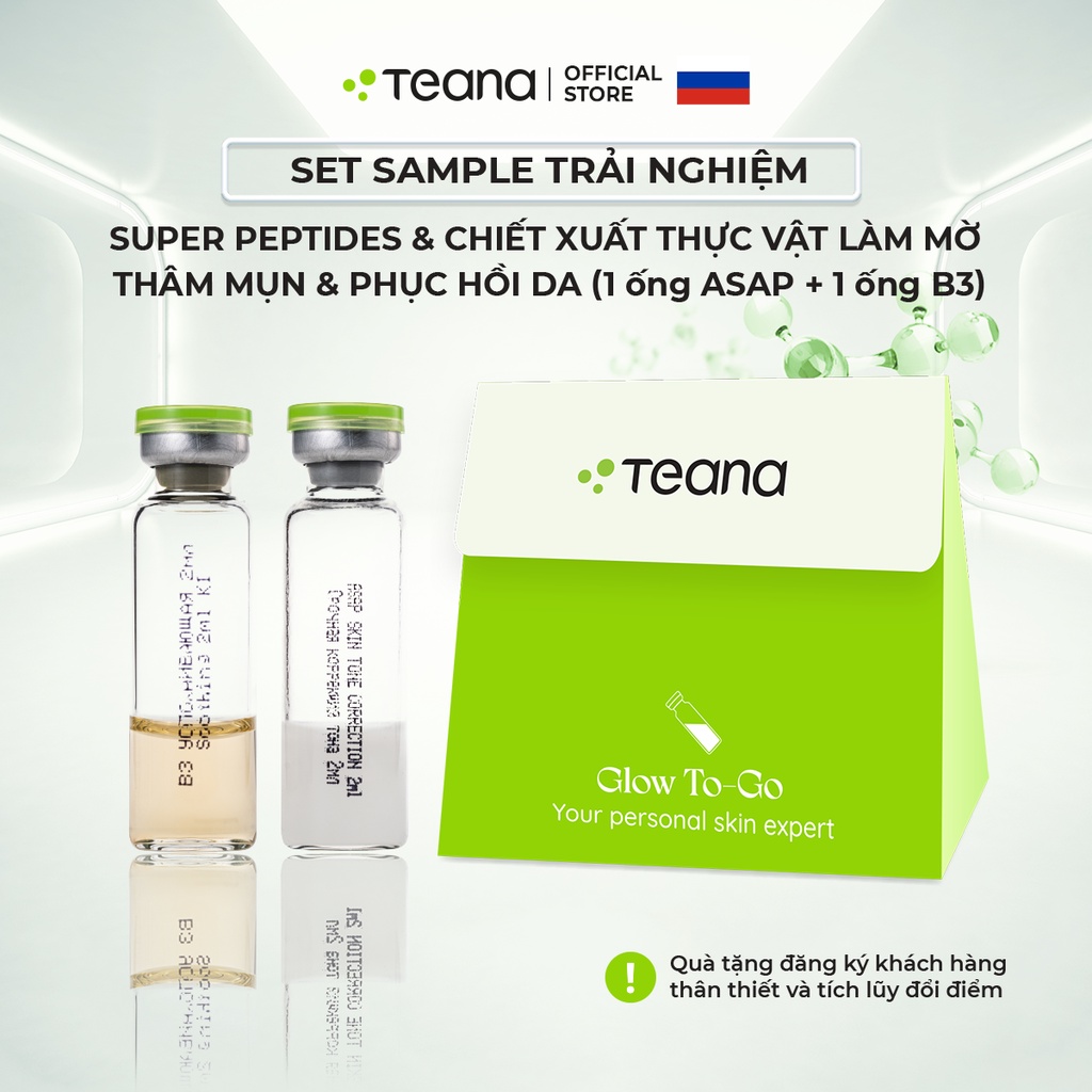 Set sample trải nghiệm 4ml Teana super peptides và chiết xuất thực vật