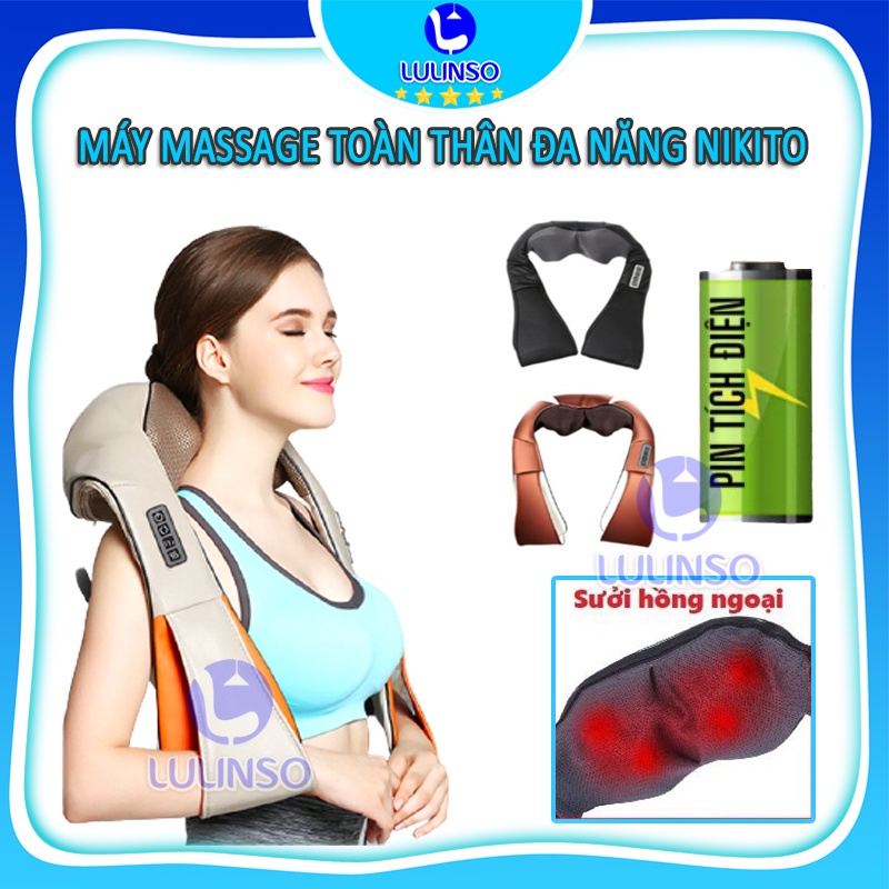 Máy Massage Cổ Vai Gáy Hồng Ngoại NIKITO, Đai massage đa năng, massage vai gáy, bụng, Cổ, lưng eo, chân tay -  LULINSO