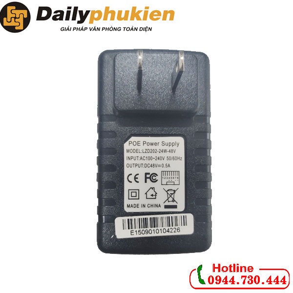 adapter nguồn POE 48v 0.5a dạng cắm liền ổ điện