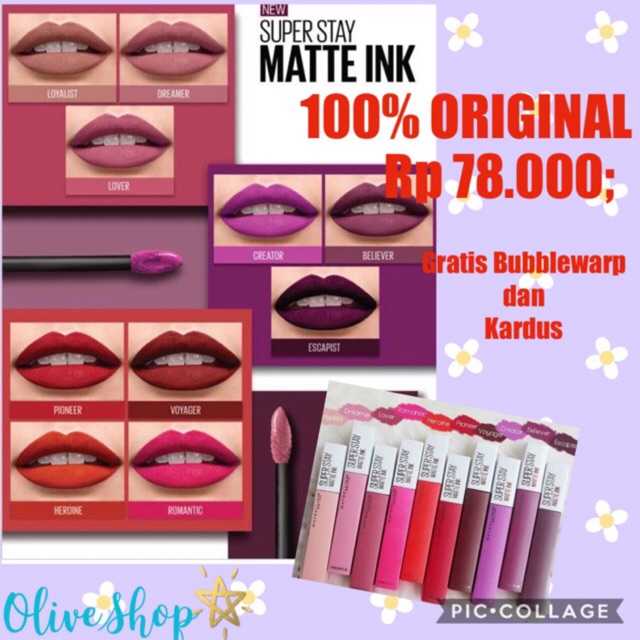 (Hàng Mới Về) Son Môi Lì Oliveshop M Ybelline Thiết Kế Vỏ Son Đẹp Mắt | BigBuy360 - bigbuy360.vn