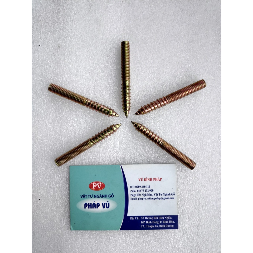 Ốc bulong hai đầu ren 6mm, 8mm  - ĐỦ KÍCH THƯỚC -