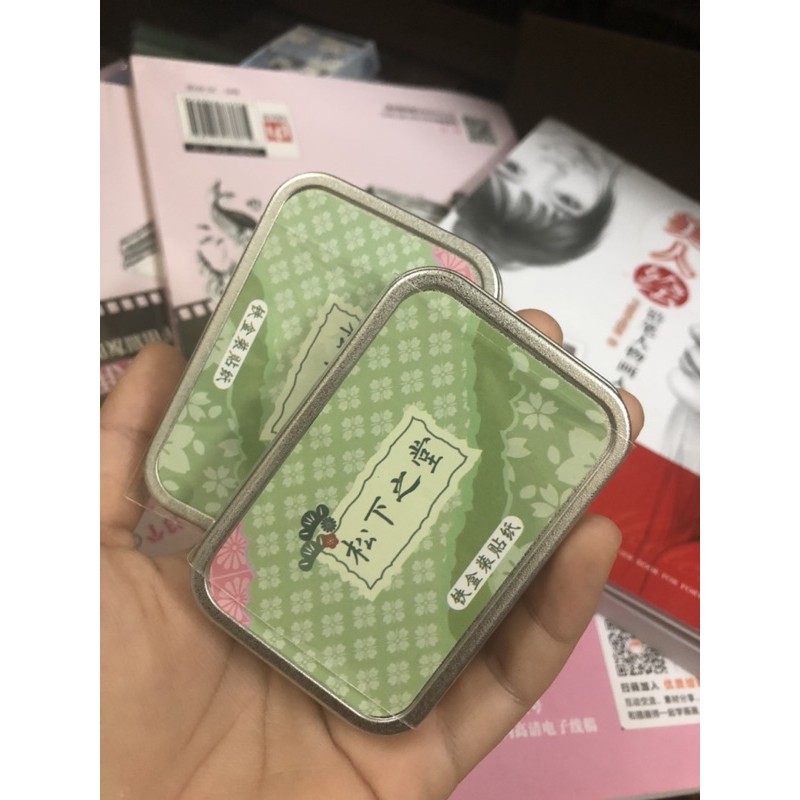 Hộp 60 tấm hình dán phong cách Nhật Bản sticker đựng hộp sắt