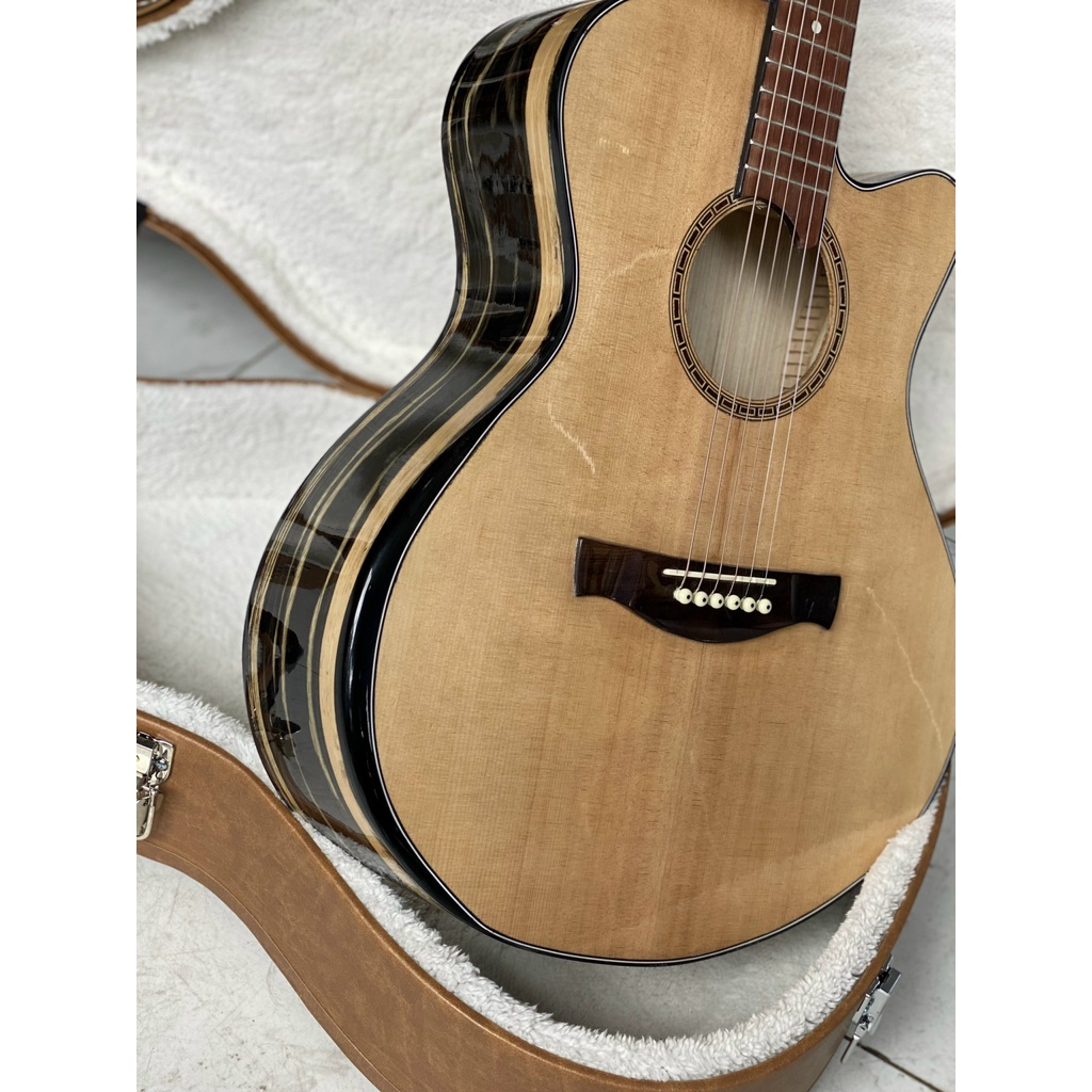 Đàn Guitar Acoustic Top Solid Vát Hông Đàn Gỗ Mun Thái Mã Đàn TS-158