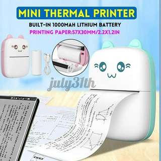 Mini Portable Thermal Printer Photo Pocket Photo Printer Printing Wireless Wrong question printer camera home student mini portable Bluetooth connection built-in 1000mAh battery Print format 57*30mm
