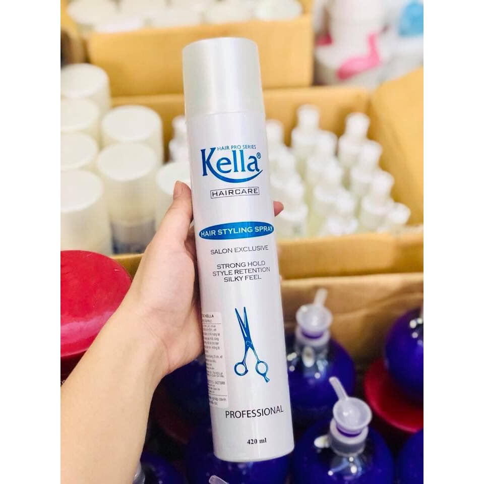 Xịt Tạo Kiểu Tóc Cứng Kella Strong Hold Hair Styling Spray