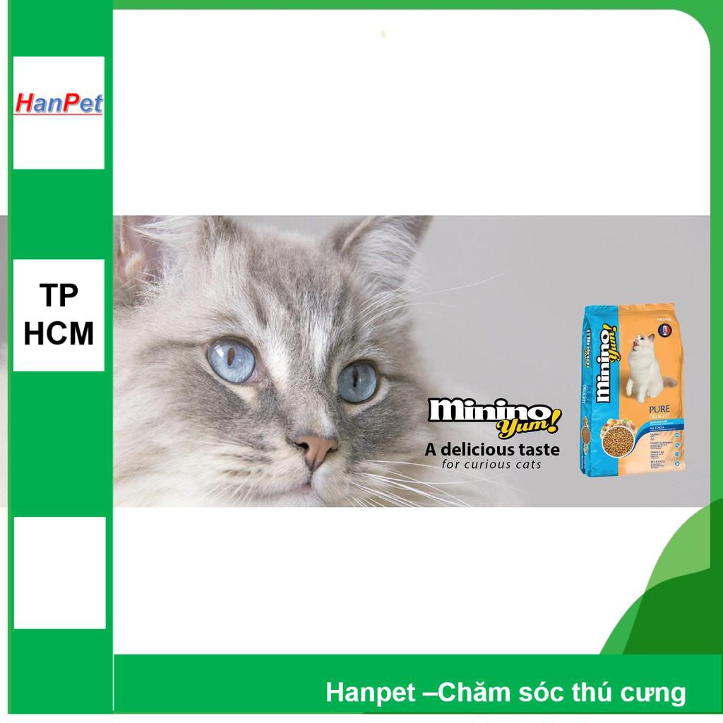 Hanpet.GV- MININO (Vị hải sản &amp; cá ngừ) gói 13,kg và 1,5kg Thức ăn cho mèo, dùng cho mèo mọi lứa tuổi (hạt mèo khô)