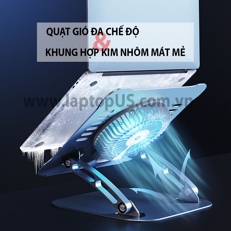 Giá đỡ Laptop Macbook Tản Nhiệt Nhôm Quạt Mát Mẻ