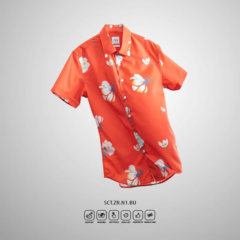 Áo sơ mi nam Hoạ Tiết Cực Tươi Tắn, vải lụa lạnh thoáng mát | BigBuy360 - bigbuy360.vn