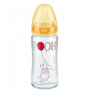 Bình sữa NUK thủy tinh Disney 120-240ml núm ti Silicone