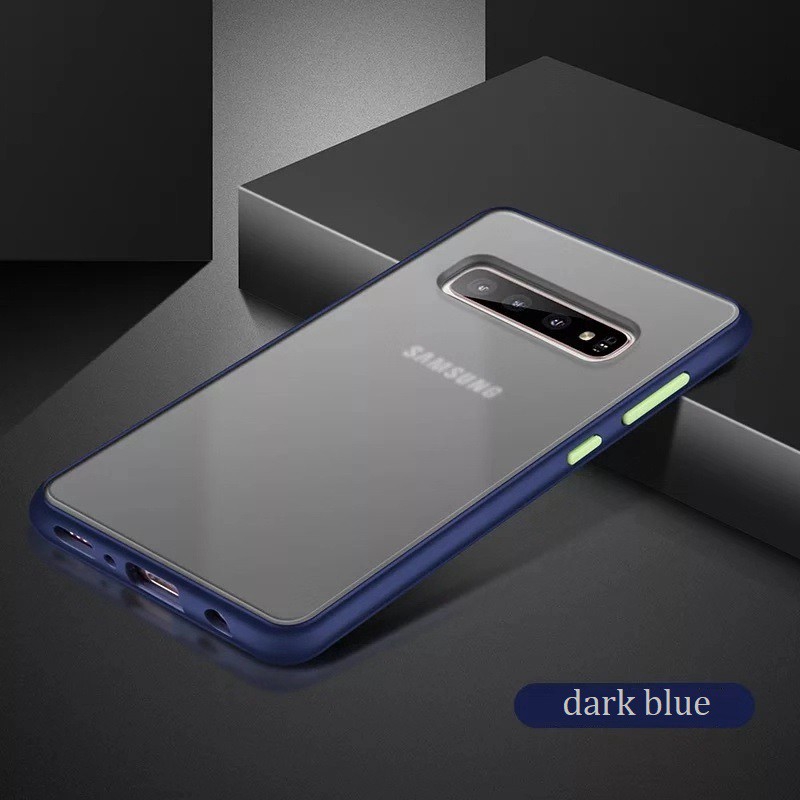 Ốp điện thoại trong nhám viền màu cho Samsung Galaxy S20 S20 Plus S20 Ultra Edge A70 A50 30 S8 S9 S10 Plus Note8