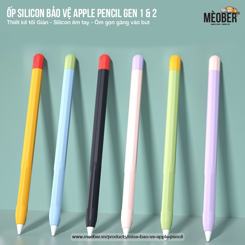 Case bảo vệ Apple Pencil thế hệ 1 và 2, chất liệu silicon cao cấp, ốp cover Apple Pencil Pastel (6 màu)