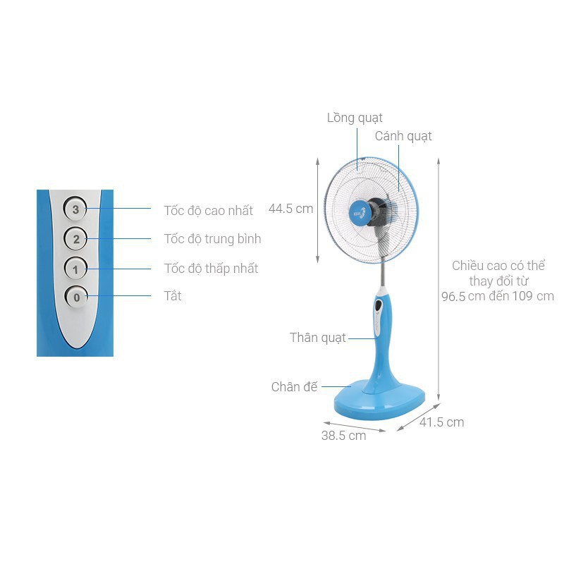 Quạt đứng Asia D16018-BV0