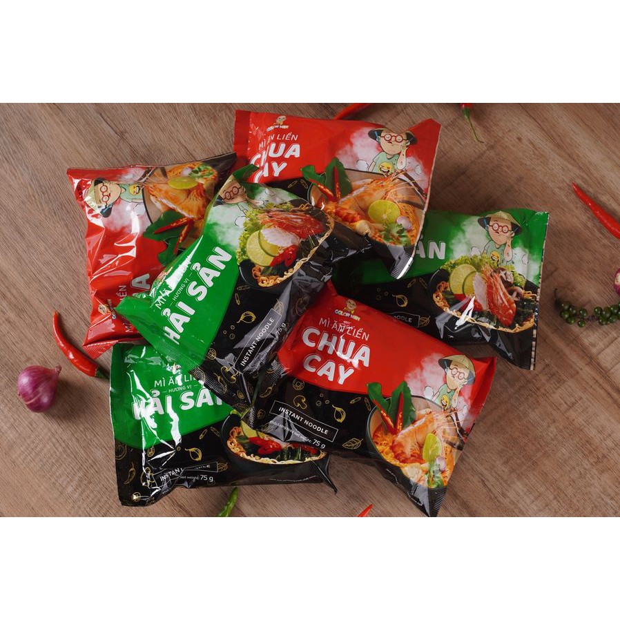Thùng Mì Gói Color Man 30 GÓI MIX 15 gói Hải Sản - 15 gói Chua Cay sản xuất từ 100% khoai tây | BigBuy360 - bigbuy360.vn