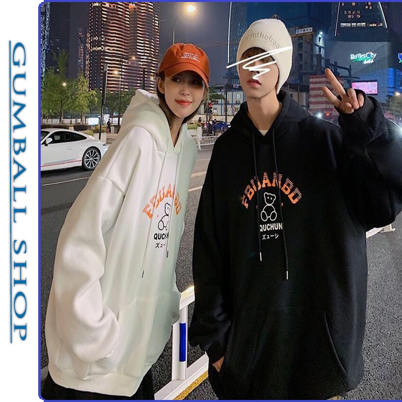 Áo Hoodie Nam Nữ Form Rộng, Áo Khoác Hoodie Nỉ Unisex Freesize Dưới 65kg Gumball