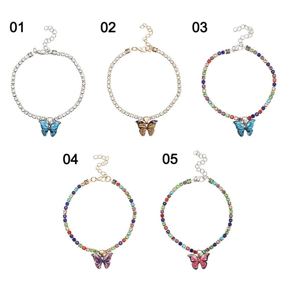 BSUNS Lắc Chân Đính Đá Hình Bướm Phong Cách Boho Thời Trang Đi Biển Mùa Hè