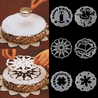 Bộ 6 khuôn ray bột kích thước 18.5cm dùng trang trí bánh kem với nhiều hình ảnh độc đáo