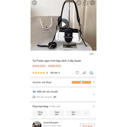 Túi Prada ngọc trinh kẹp nách hàng Super fullbox