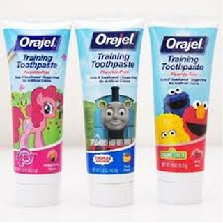 An toàn cho bé - kem đánh răng nuốt được orajel cho bé 42.5g mỹ