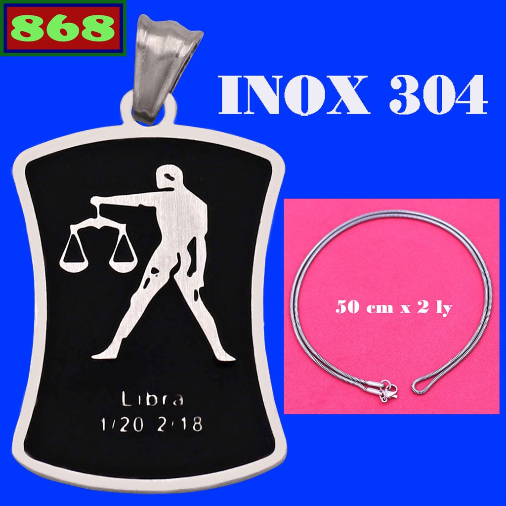 Vòng cổ inox rắn cung Thiên Bình inox VIRCTBT