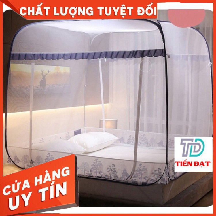 [FREESHIPP] Màn chụp tự bung đỉnh vuông TIẾN ĐẠT có chân viền vải lụa cao cấp, màn tự bung  bảo hành 12 tháng