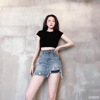 CHÂN VÁY JEAN KIỂU CHẤT CO GIÃN