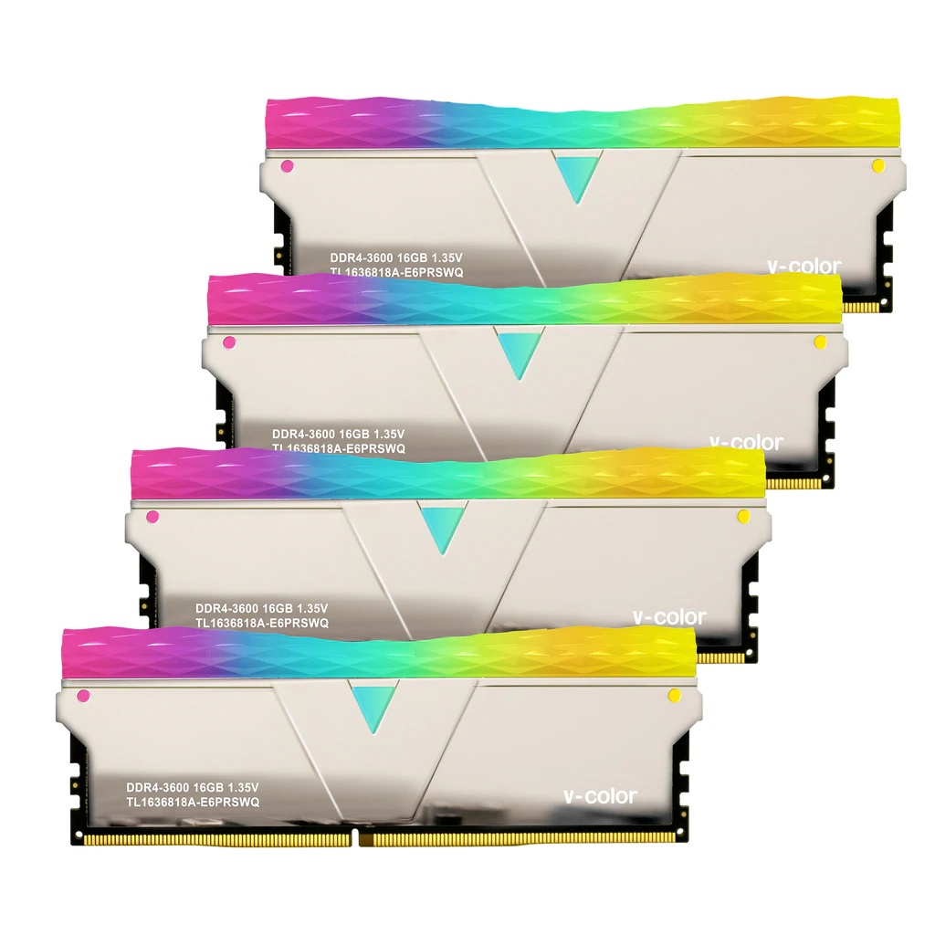 [Mã BMBAU300 giảm 10% đơn 499K] Ram V-Color DDR4 16GB 3600MHz Prism Pro RGB - Màu Bạc